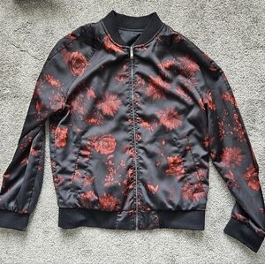 Mens H&M Floral Bomber Jacket Medium